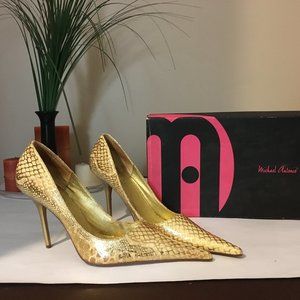 Gold Pointy Toe Heels